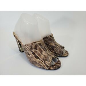 Sesto‎ Meucci Python Leather Open Toe Mule High Heels Shoes women's 6.5
